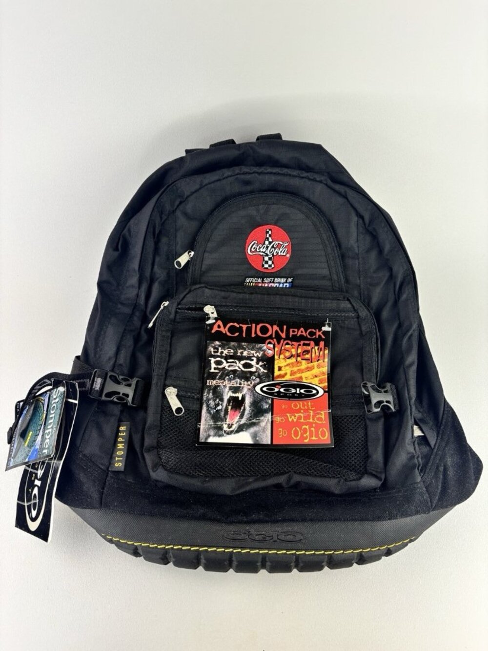 OGIO The Stomper Backpack Black Tire Bottom Laptop Travel Bag Nascar Coca Cola